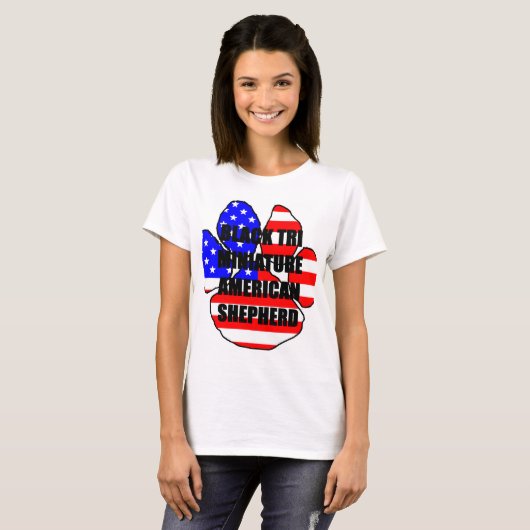 mini aussie fag paw zwarte tri t-shirt (Voorkant volledig)