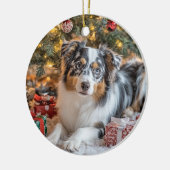 Mini Australian Shepherd Keramisch Ornament (Links)