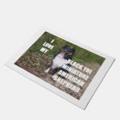 mini - australische herder zwarte tri liefde pic deurmat (Schuin)