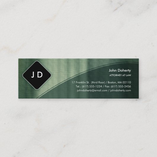 Mini Avocat de monogramme - Carte de visite (Devant)