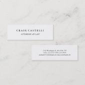 Mini Avocat de taille mince unique Carte de visite noir (Devant / Derrière)