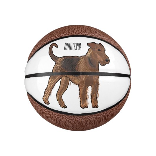 Mini Ballon De Basket Airedale terrier dog cartoon (Devant)
