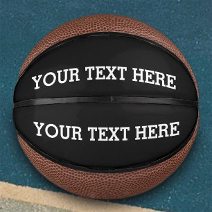 Mini Ballon De Basket Ajouter votre propre texte personnalisé ici noir e