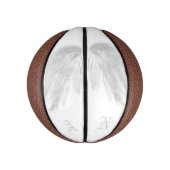 Mini Ballon De Basket ANGEL WINGS Blanc Personnalisé Monogramme (Vertical)