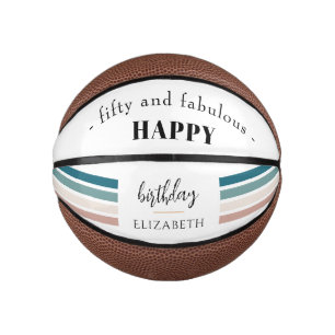 Mini Ballon De Basket Anniversaire Design minimaliste aux couleurs paste