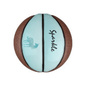 Mini Ballon De Basket Aqua Parties scintillant Unicorn personnalisée (Vertical)