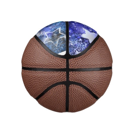 Mini Ballon De Basket Arrière - plan spatial avec étoiles (Droite)