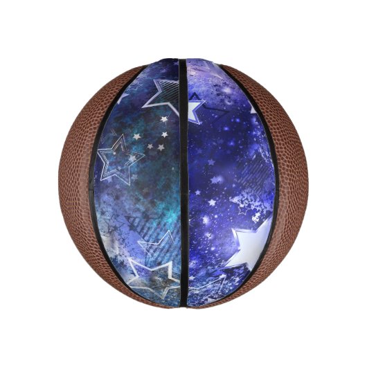 Mini Ballon De Basket Arrière - plan spatial avec étoiles (Vertical)
