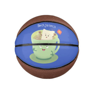 Mini Ballon De Basket Bande dessinée de la tasse de thé mignonne humour