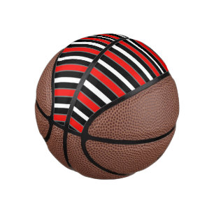 Mini Ballon De Basket Bandes blanches noires et rouges