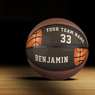 Mini Ballon De Basket Basketball personnalisé avec nom, équipe et numéro