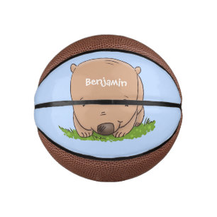Mini Ballon De Basket Belle illustration de dessin animé de bébé wombat