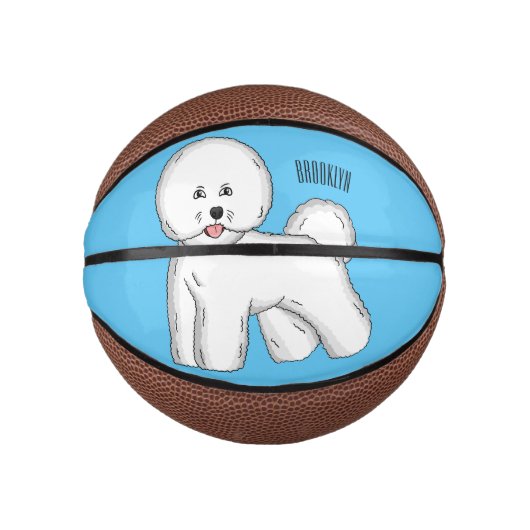 Mini Ballon De Basket Bichon frise dog dessin animé (Devant)
