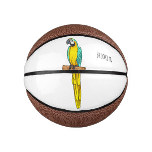 Mini Ballon De Basket Blue-and-yellow macaw bird cartoon illustration