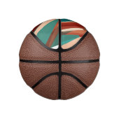 Mini Ballon De Basket Bois et turquoise (Droite)