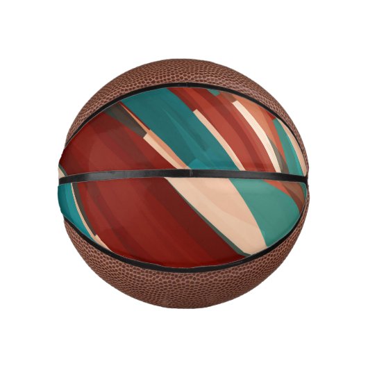 Mini Ballon De Basket Bois et turquoise (Devant)