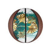 Mini Ballon De Basket Branche avec Feuilles d'or Ginko Biloba (Vertical)