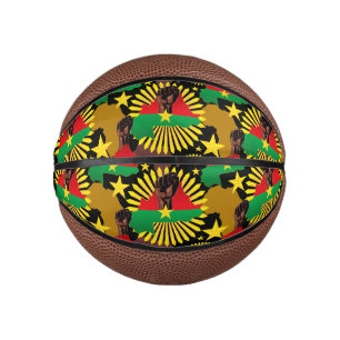 Mini Ballon De Basket Burkina Faso Carte, drapeau et première révolution