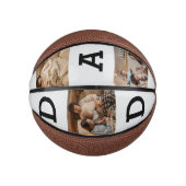 Mini Ballon De Basket Cadeau de fête du père pour papa - collage photo | (Devant)