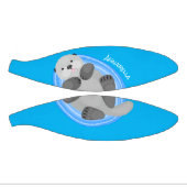 Mini Ballon De Basket Caricature bleu loutre de mer joyeux (Panneaux)