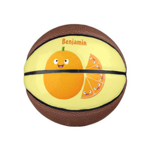 Mini Ballon De Basket Caricature d'agrumes d'orange