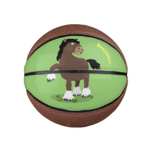 Mini Ballon De Basket Caricature de cheval de trait de Cute Clydesdale