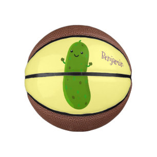 Mini Ballon De Basket Caricature de cornichon joyeux