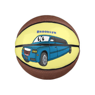 Mini Ballon De Basket Caricature de la Limousine bleu mignonne