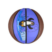 Mini Ballon De Basket Caricature de manchot joyeux sautant (Vertical)