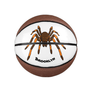 Mini Ballon De Basket Caricature déplaisante de tarantule brun et orange