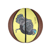 Mini Ballon De Basket Caricature d'oiseau de faisan paon de Bornéo (Vertical)