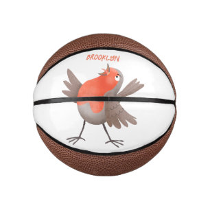 Mini Ballon De Basket Caricature d'oiseau rouge chantant mignon