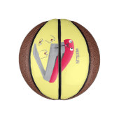 Mini Ballon De Basket Caricature en agrafeuse rouge pâle (Vertical)