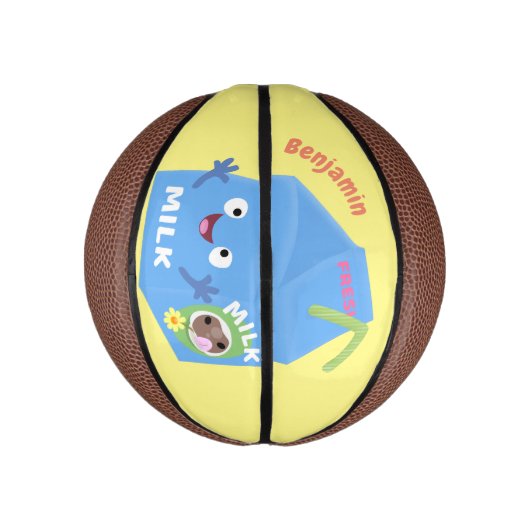 Mini Ballon De Basket Caricature en carton de lait joyeux (Vertical)