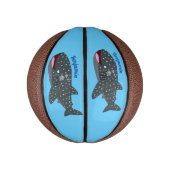 Mini Ballon De Basket Caricature joli requin baleine joyeux (Vertical)