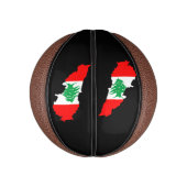 Mini Ballon De Basket Carte du Liban avec drapeau (Vertical)