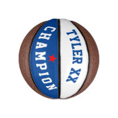 Mini Ballon De Basket Champion Bleu et Blanc (Vertical)