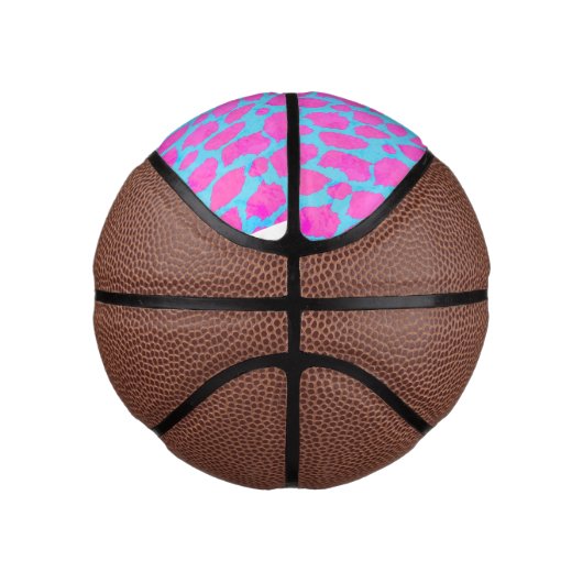 Mini Ballon De Basket Cheetah bleu rose florescent (Droite)