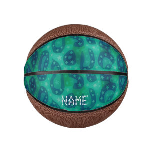 Mini Ballon De Basket Cheetah bleu turquoise brillant