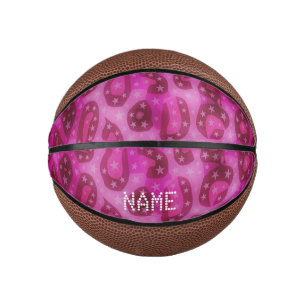 Mini Ballon De Basket Cheetah rose brillant