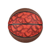 Mini Ballon De Basket Coeurs chatoyants rouge profond (Devant)