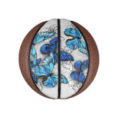 Mini Ballon De Basket Composition des White and Blue Butterflies (Vertical)