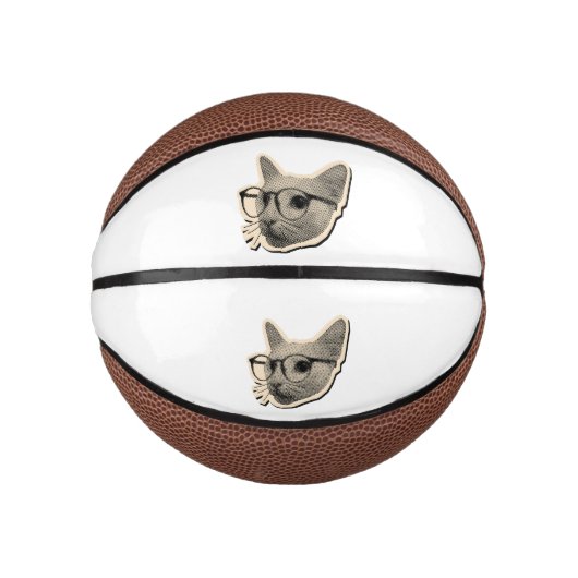 Mini Ballon De Basket Conception de chat intelligent avec lunettes (Devant)