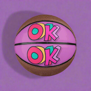 Mini Ballon De Basket Cool élégant coloré "OK" Bold Purple Sport