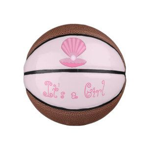 Mini Ballon De Basket Coquille d'huîtres pour fille rose et perle person