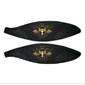 Mini Ballon De Basket Crâne d'oiseaux dorés sur arrière - plan noir (Panneaux)