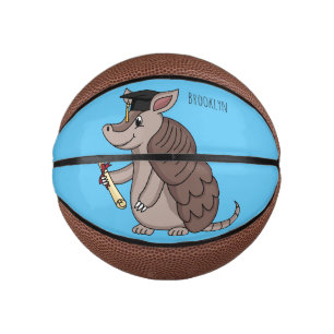 Mini Ballon De Basket Cute armadillo avec dessin animé de la casquette d