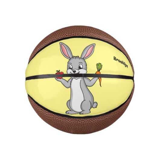 Mini Ballon De Basket Cute bunny rabbit with vegetables (Devant)