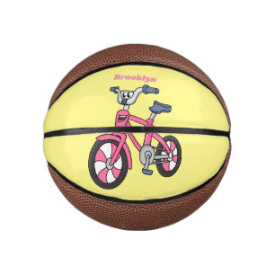 Mini Ballon De Basket Cute pink kids bicycle cartoon illustration