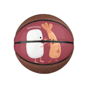 Mini Ballon De Basket Cute sushi riz crevettes amis dessin animé